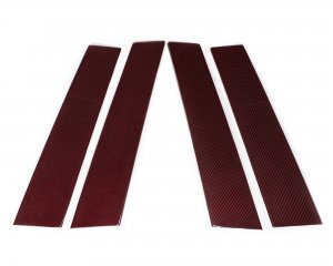 Alfa Romeo Giulia Exterior Door Pillars - Carbon Fiber - Red - Feroce Carbon Alfa Romeo Giulia Exterior Door Pillars - Carbon Fiber - Red - Feroce Carbon